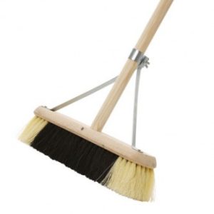 Black/White Fibre Stage Broom Handled