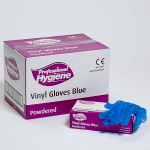 Vinyl Blue Powdered Gloves