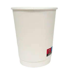 12OZ DOUBLEWALL CUPS WHITE MATTE 500PCS RECYCLABLE