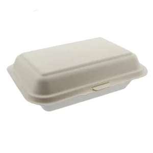 BAGASSE 9X6X3 CLAMSHELL BOX 1000ML 300PC