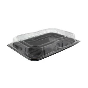 18" BLK PLATTER & CLEAR LID 25pc 46x30cm